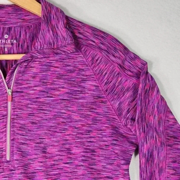 Athleta Women's Pullover Half-zip Small Pink Purple Poly Spandex LS Run Crossfit - Picture 5 of 16